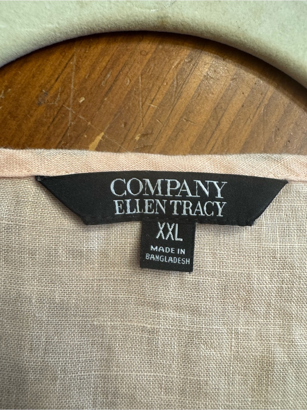 Company Ellen Tracy Linen Toll Tab Sleeve Tunic Top Size XXL Pink Boho Coastal - Picture 14 of 16